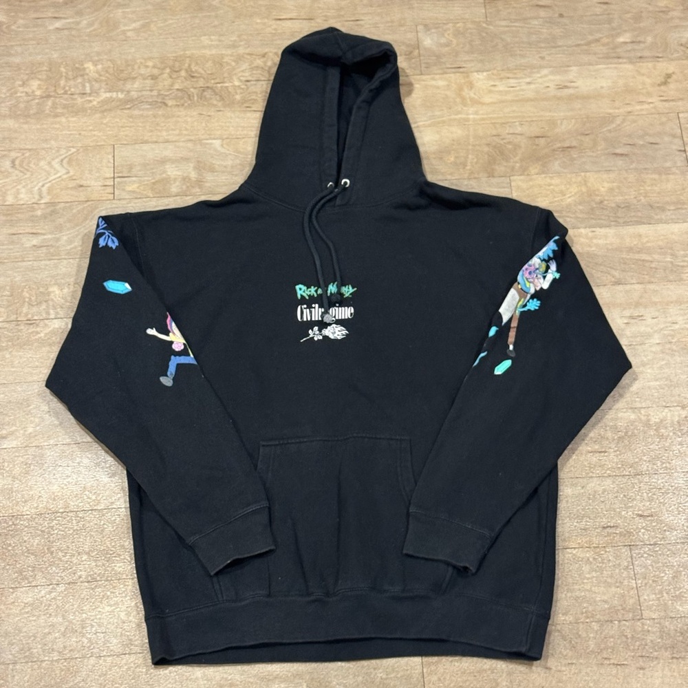 RARE Civil Regime x Rick and Morty Black Graphic Sweatshirt Size Large